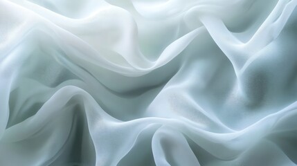 Fototapeta premium White colour silk wave drapery abstract background. Flowing fabric texture concept