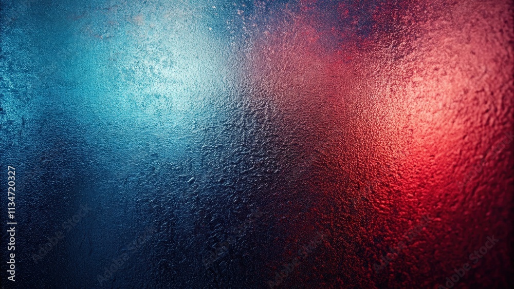 Aufkleber abstract textured background with vibrant blue and red hues, reminiscent of a frosted window pane wi