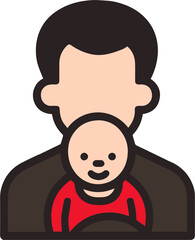 Obraz premium Simple character illustration depicting a man and a dog