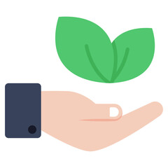 Leaf on hand, concept of eco care