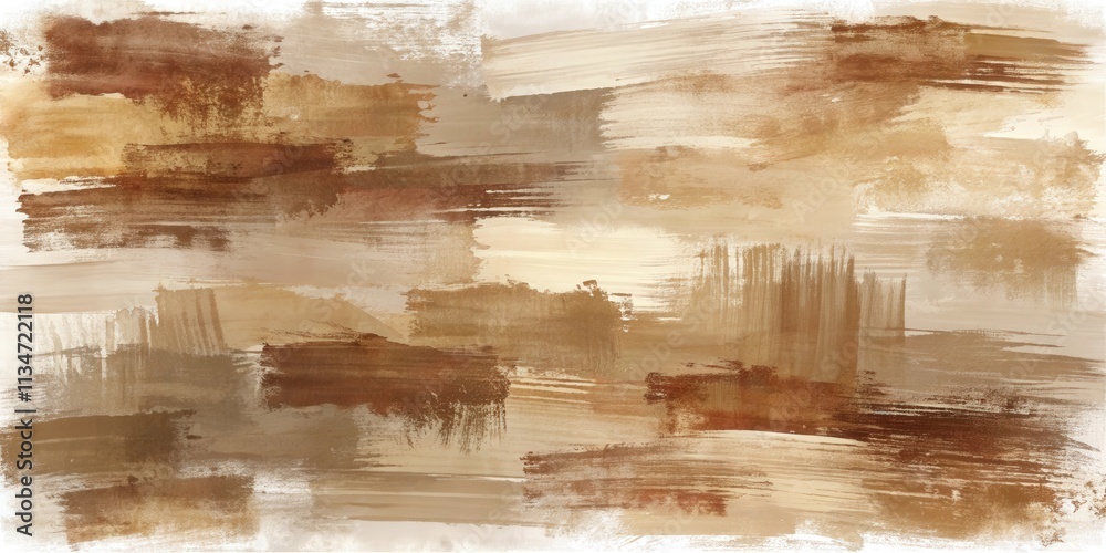 Poster abstract background of overlapping brushstrokes in earthy tones