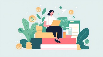 Flat design of an employee benefits package 