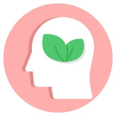 Conceptual flat design icon of eco mind