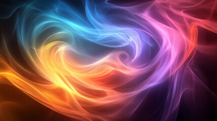 Obraz premium A Vibrant swirling shapes, neon colors, dynamic energy