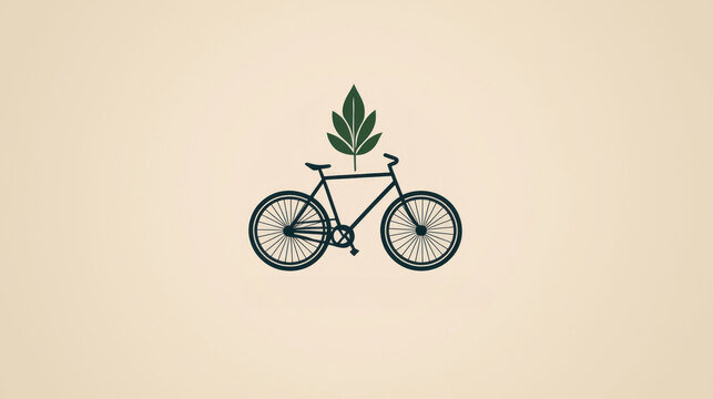 fresh logo design for sustainable food delivery service showcasing bicycle and green leaf. clean design emphasizes eco friendly practices and vibrant colors represent freshness.
