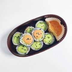 Traditional Korean dosirak lunchbox, neatly packed with rice, kimchi, stir-fried veggies, and protein. A wholesome and flavorful meal, ideal for enjoying authentic Korean flavors on the go.
