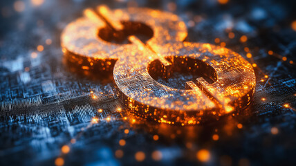 A close up of a dollar sign with a dollar sign on top of it