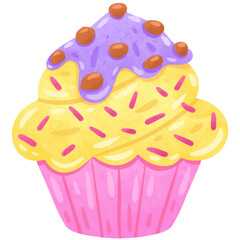 Watercolor dessert icon illustration