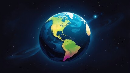 Vibrant Earth Glowing In The Vast Cosmos