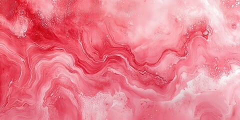 Fototapeta premium Abstract Soft Watercolor Background in Shades of Red and Pink, Depicting a Flowing Chaos of Texture and Color Variations for Artistic Use