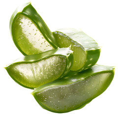 Fresh aloe vera slices showcasing their natural texture and moisture.