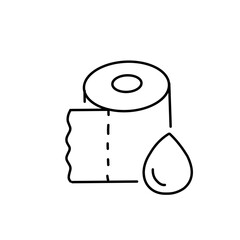Toilet paper roll line icon