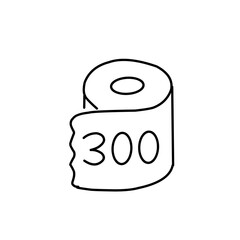 Toilet paper roll line icon
