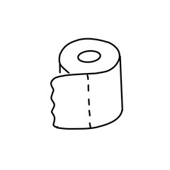 Toilet paper roll line icon