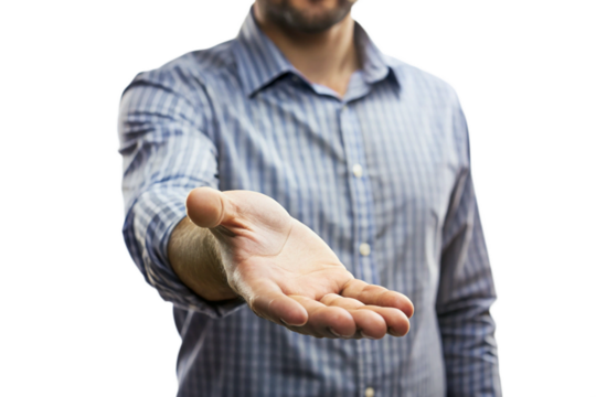 person shaking hands isolated