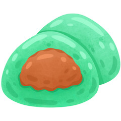 Watercolor dessert icon illustration