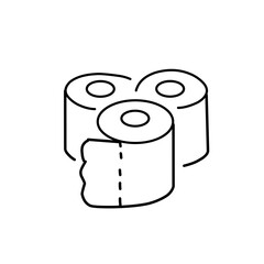 Toilet paper roll line icon