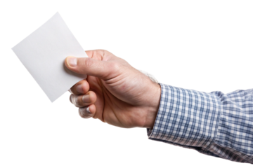 businessman holding a blank card