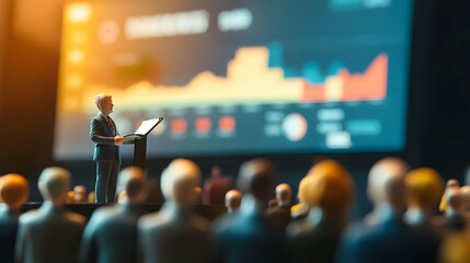 Captivating Presentation with Data Visualization at a Business Conference Event