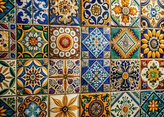 Captivating Blend of Ceramic Tiles Showcasing Intricate Patterns and Textures in a Contemporary Setting for Interior Design Inspiration