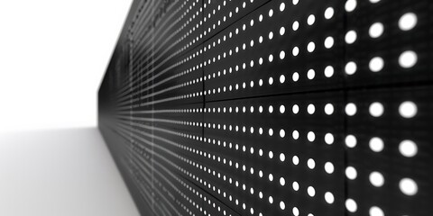 Abstract LED Light Panel with Geometric Patterns and Bright White Dots