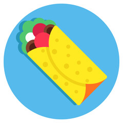 A flat design icon of wrap