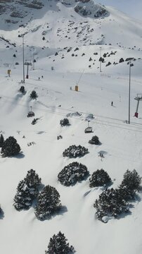 Skiing Resort Drone View