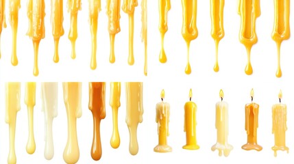 Melted Candle Wax Drips and Candles