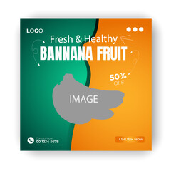 Fresh fruit background with photo for social media post