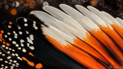 Fototapeta premium Macro close up of a butterfly wing generative ai