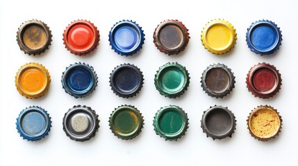 Colorful Vintage Bottle Caps Collection