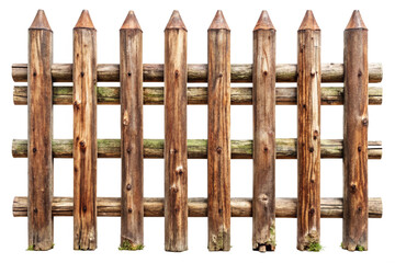 Obraz premium wooden fence isolated on white