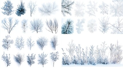 Winter Nature Collection: Frozen Trees and Plants