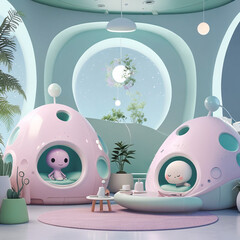 room decoration with alien theme
