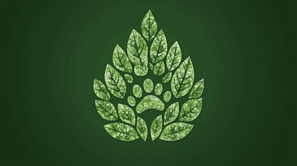 design showcases vibrant green logo blending leaf pet symbols like paw print highlighting eco friendly approach for pet care products aimed sustainability and fun.
