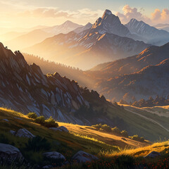 sunrise in the mountains