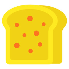 A flat design icon of bread