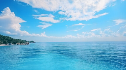 Fototapeta premium Beautiful blue sky. Beautiful clouds. Beautiful blue sea