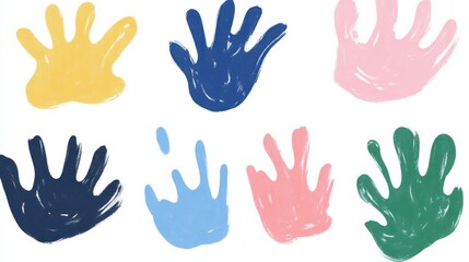 Obraz premium Colorful Handprints Art Print