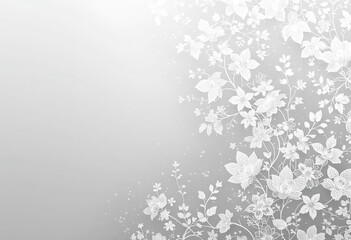 Obraz premium Elegant White Floral Pattern on a Soft Gray Background