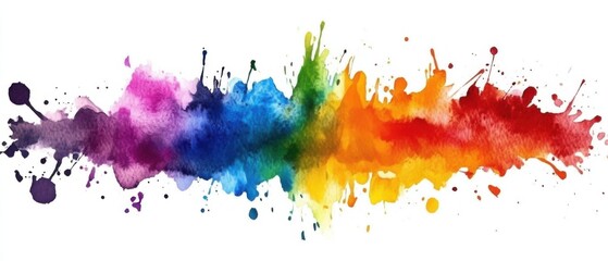 Vibrant Rainbow Watercolor Splashes Abstract Background Texture