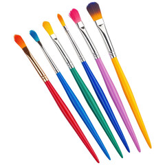 Fototapeta premium A Colorful Array of Artist Brushes Displaying the Vibrant Tools of Creativity and Imagination
