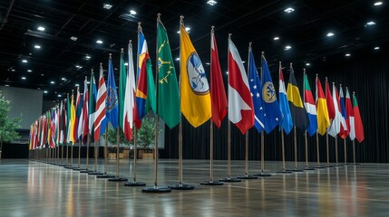 vibrant display of international flags sense of unity and global cooperation