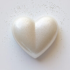 Fototapeta premium Glitter Heart: White, Romantic, Minimalist, Background