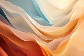 Obraz premium Abstract Warm Pastel and Rich Color Waves: Modern Background