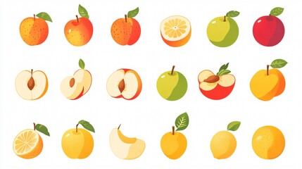 Obraz premium Fresh Peach Fruit Vector Illustration for Graphic Design Projects