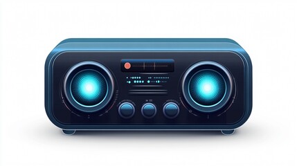 Fototapeta premium Modern Stereo Radio Icon in Transparent Vector Isolated on White Background