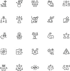 Business Growth Strategy Icons Leadership, Teamwork, Innovation, Success