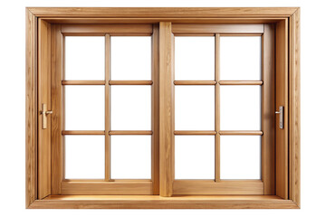 Fototapeta premium wooden window isolated on white background