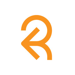 Letter R arrow minimal logo design